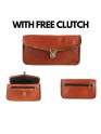 Womens Tote Handbag With Wallet Genuine Leather Rustic Crossbody Shoulder Purse Satchel Bag